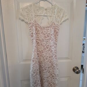 White Lace Overlay Dress